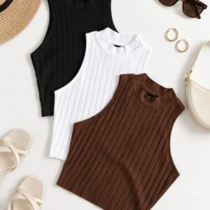 Top Musculosa Rib High Neck