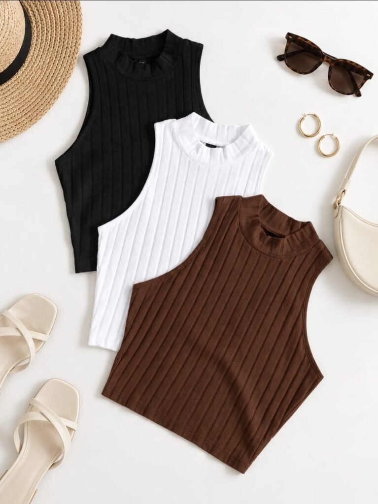 Top Musculosa Rib High Neck